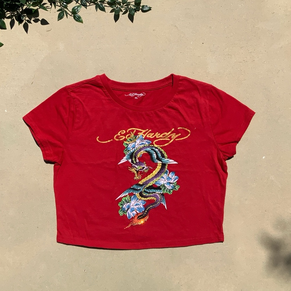 y2k Ed Hardy cropped top